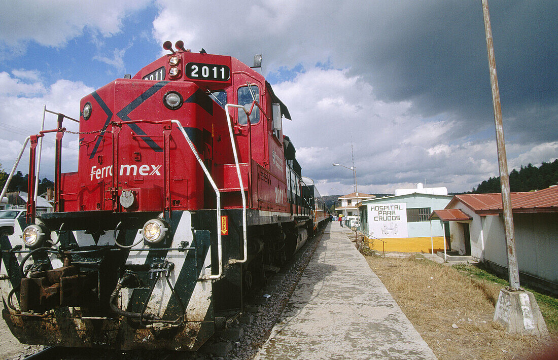 Chepe train. Creel Station. Copper Canyon. Mexico.