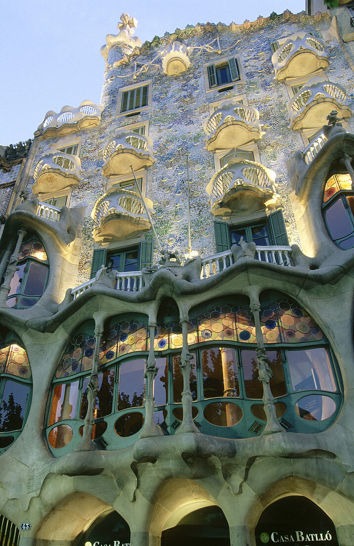 Batlló House (1904-06 by Gaudí), Barcelona. Catalonia, Spain