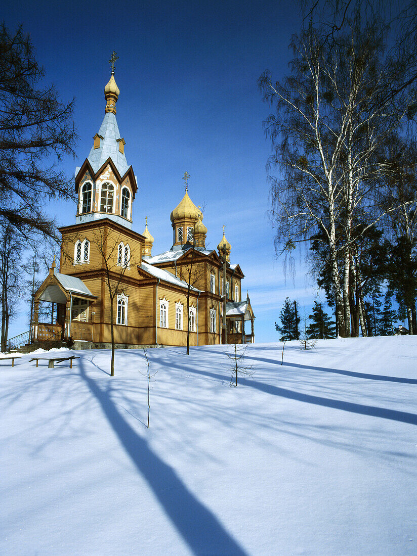 Michalowo, wooden orthodox church from the XIX century. Podlasie region. Eastern Poland.