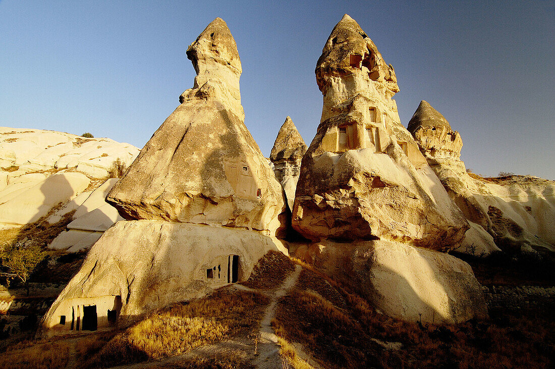 Rock formations in Goreme in Cappadocia region. Turkey (september 2005)