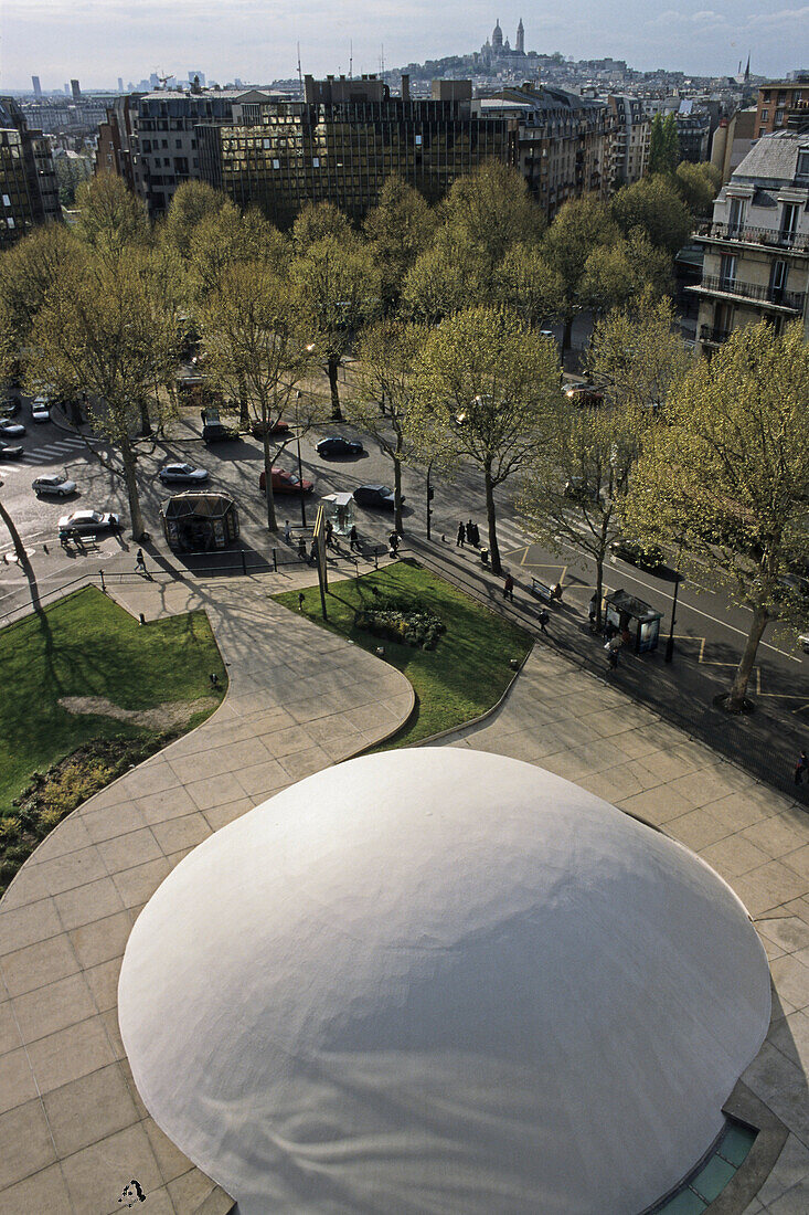 Roof of plenary hall of French Communist Party headquarters, Place du Colonel Fabien, 16th Arrondissement, Paris, France, Europe