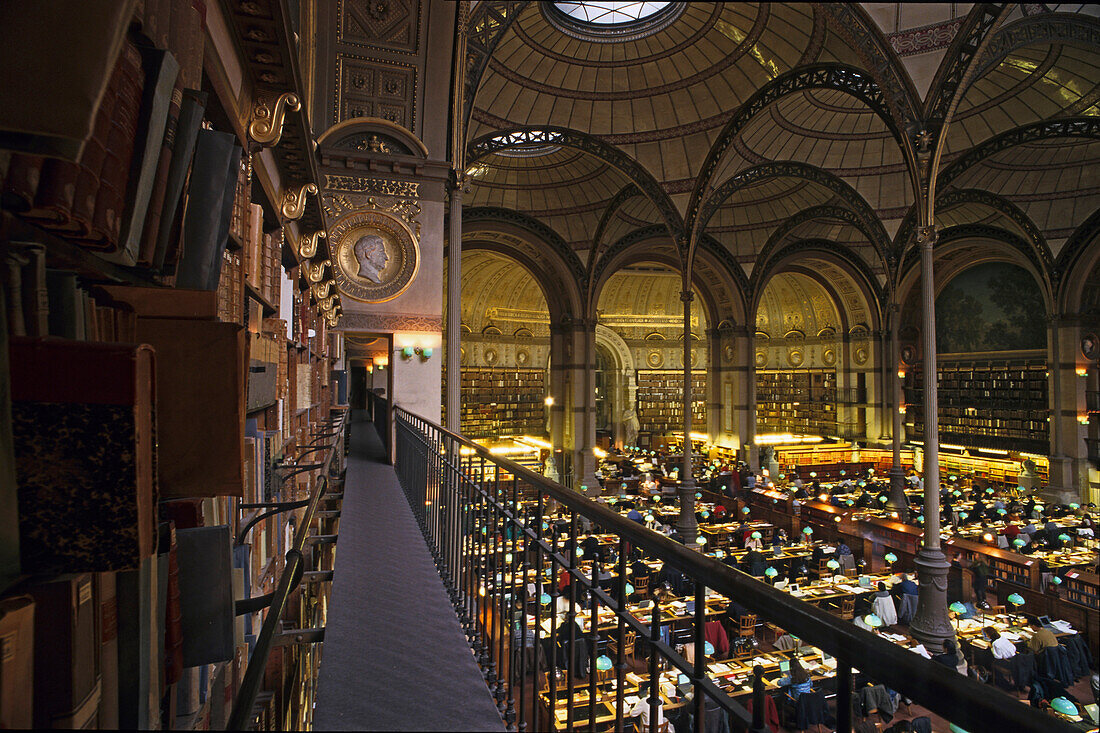 Lesesaal der Bibliotheque Nationale de France, 2. Arrondissement, Paris, Frankreich, Europa