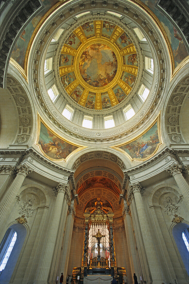 Kuppel, Invaliden Dom, Ludwig XIV, Denkmal der französische Armee, Armeemuseum, Grabmal Napoléons, 7. Arrondissement, Paris, Frankreich