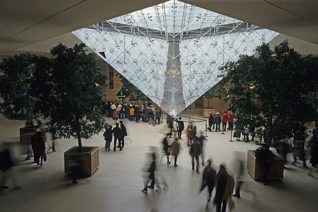 The inverted pyramid, Pyramide Inversée, Louvre Museum with IM Pei's Pyramide, 1e Arrondissement, Paris, France