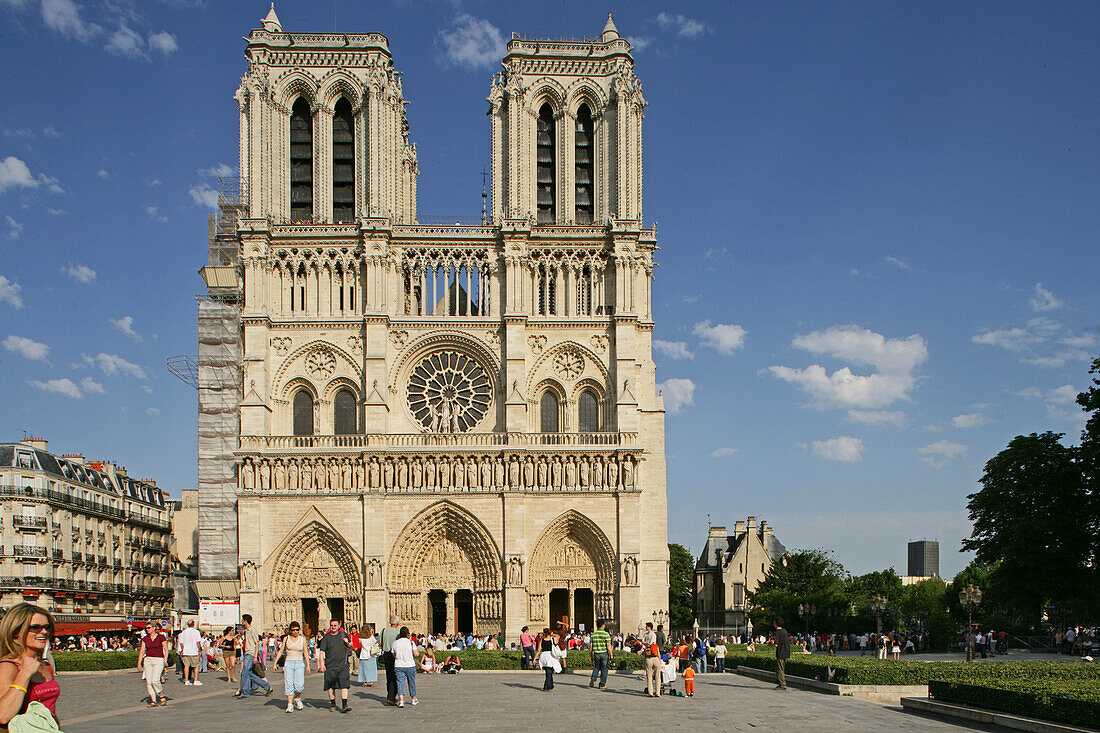 Notre Dame cathedral, Cathedral square, gothic, 4e Arrondissement, Paris, France