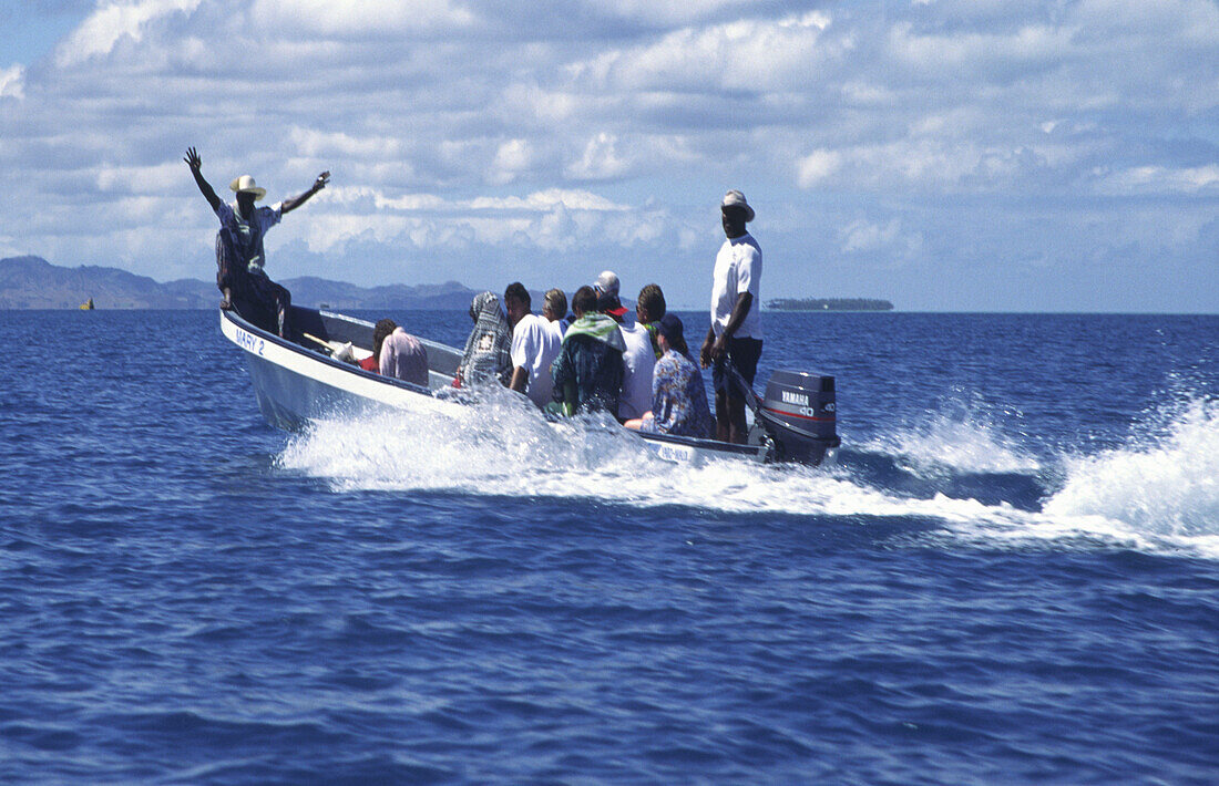 Südsee Fiji Touristenboot nach Mana Island