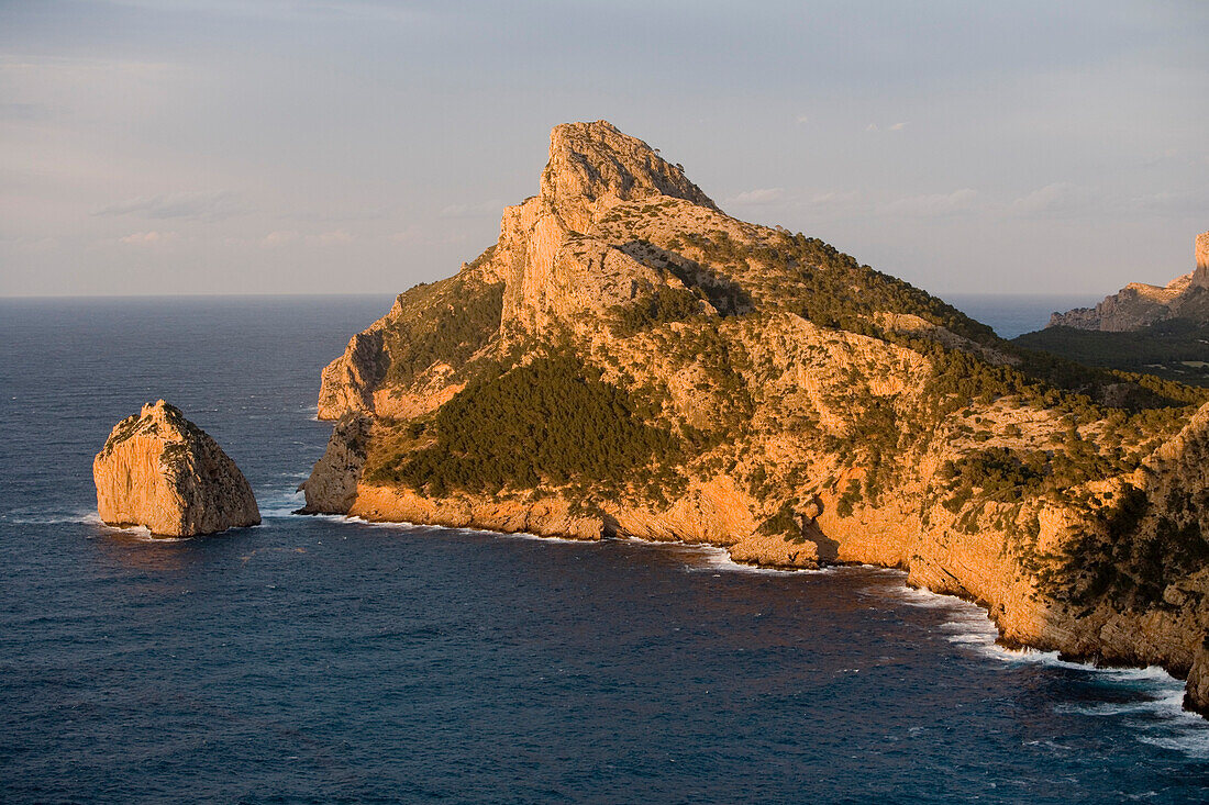 Cap de Formentor at Sunset, View from Mirador es Colomer, Mallorca, Balearic Islands, Spain