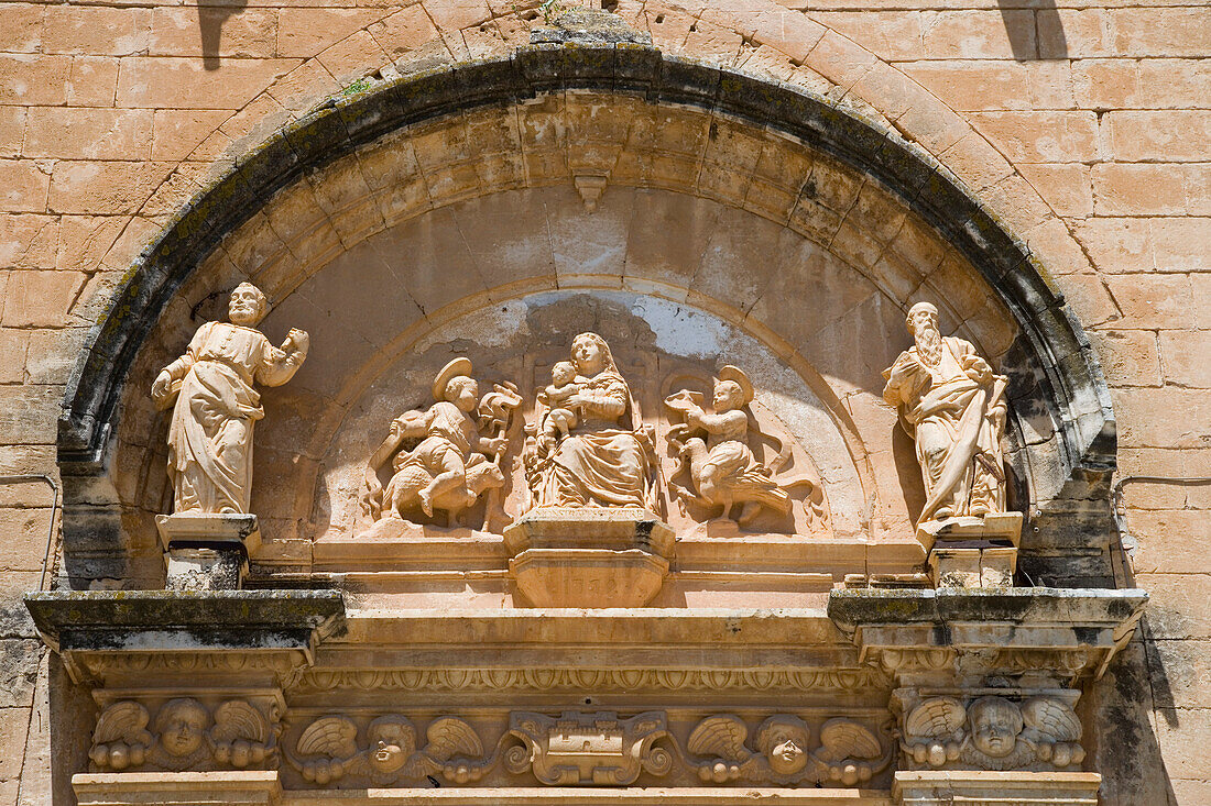 Detail at Sa Pobla Church, Sa Pobla, Mallorca, Balearic Islands, Spain