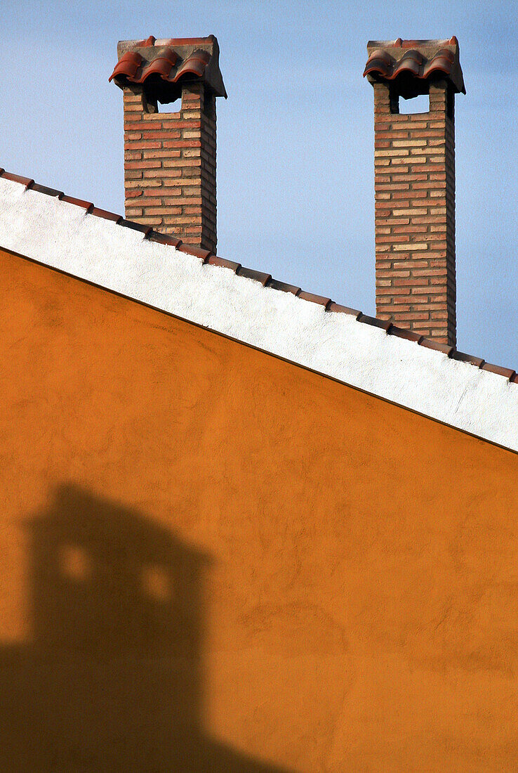 Roof with chimneys
