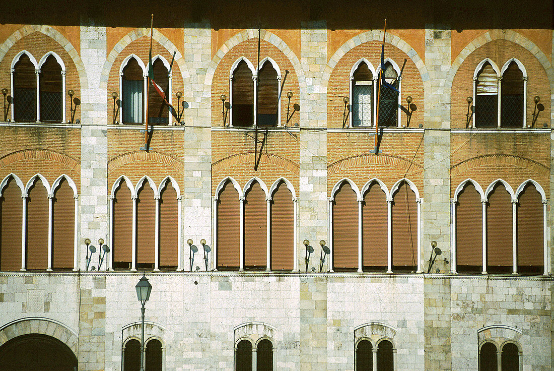 Facades along Arno River. Pisa. Italy