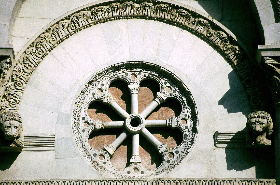 San Michele in Foro church, detail. Lucca. Tuscany. Italy