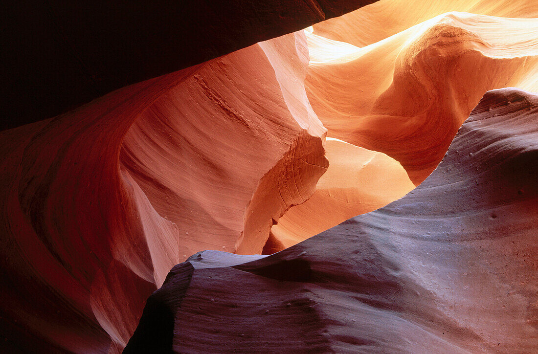 Navajo sandstone washed out by wind and water. Antelope Canyon. Arizona, USA