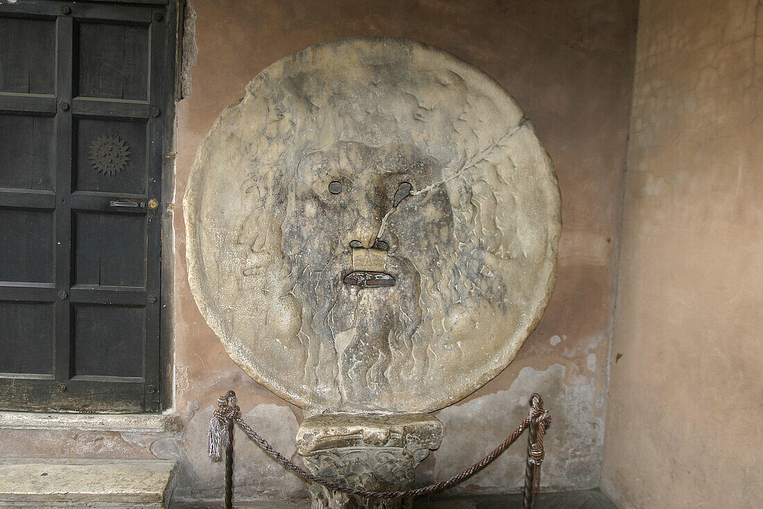 Bocca della Verità (Mouth of the Truth). Santa Maria in Cosmedin church. Rome. Italy