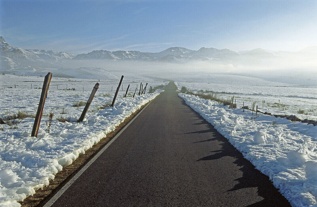 Road. Babia. León province. Spain.