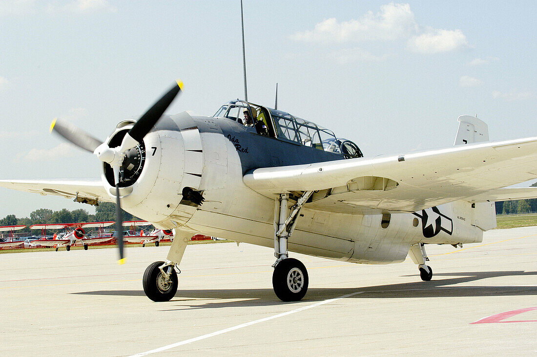 World War II Grumman Avenger aircraft on display. Selfridge Air Force Base, Mt. Clemens. Michigan. USA
