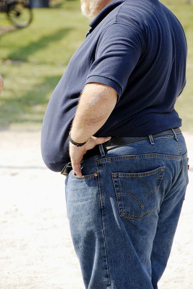 The stomach of a fat man