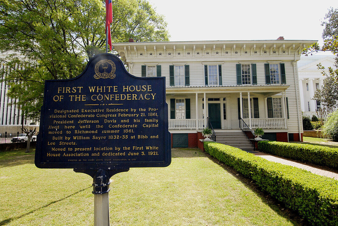 The first White House of the Confederacy in the historic city of Montgomery. Alabama, USA