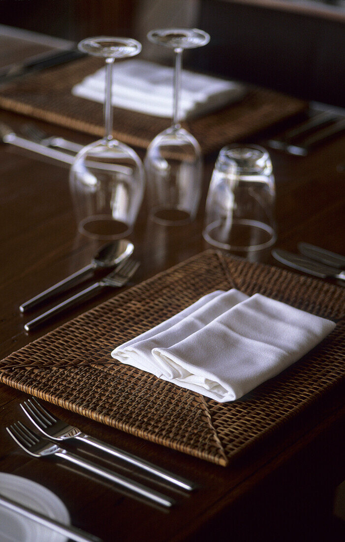 Tisch im Restaurant der Wrotham Park Lodge, Queensland, Australia