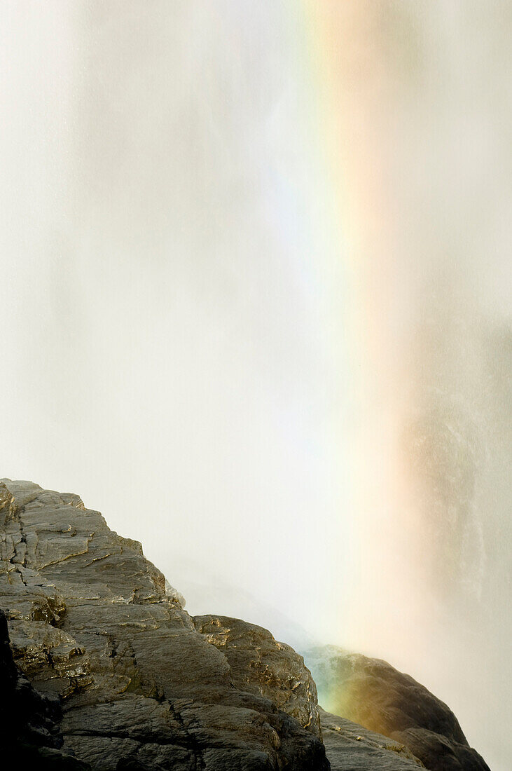 Rainbow in the Fallbach Waterfall, Malta Valley, Hohe Tauern National Park, Carinthia, Austria