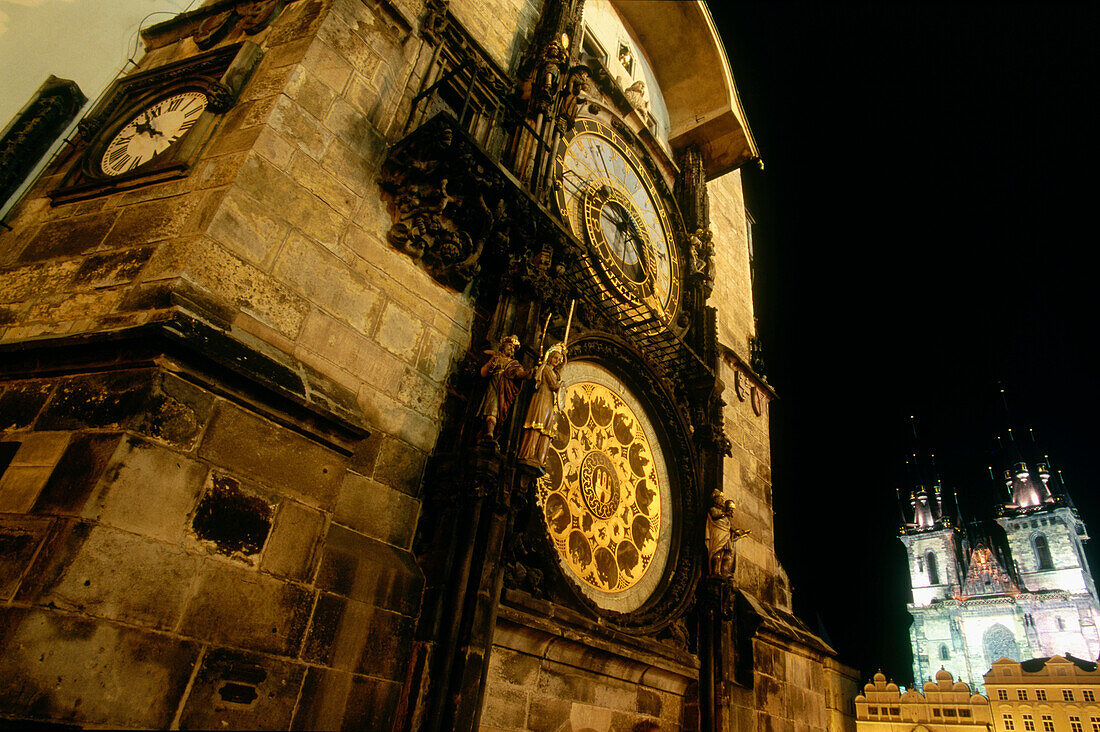 Astronomical clock. Old Town Hall. Old Town Square (Staromestské Namesti). Prague. Czech Republic