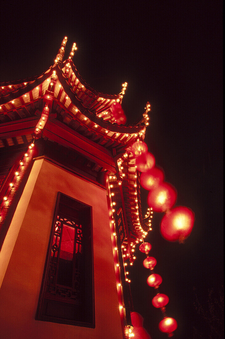 Chinese lanterns in Montreals botanical gardens. Canada