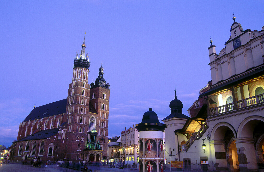 Saint Marys chruch, Cloth Hall. Krakow. Poland.