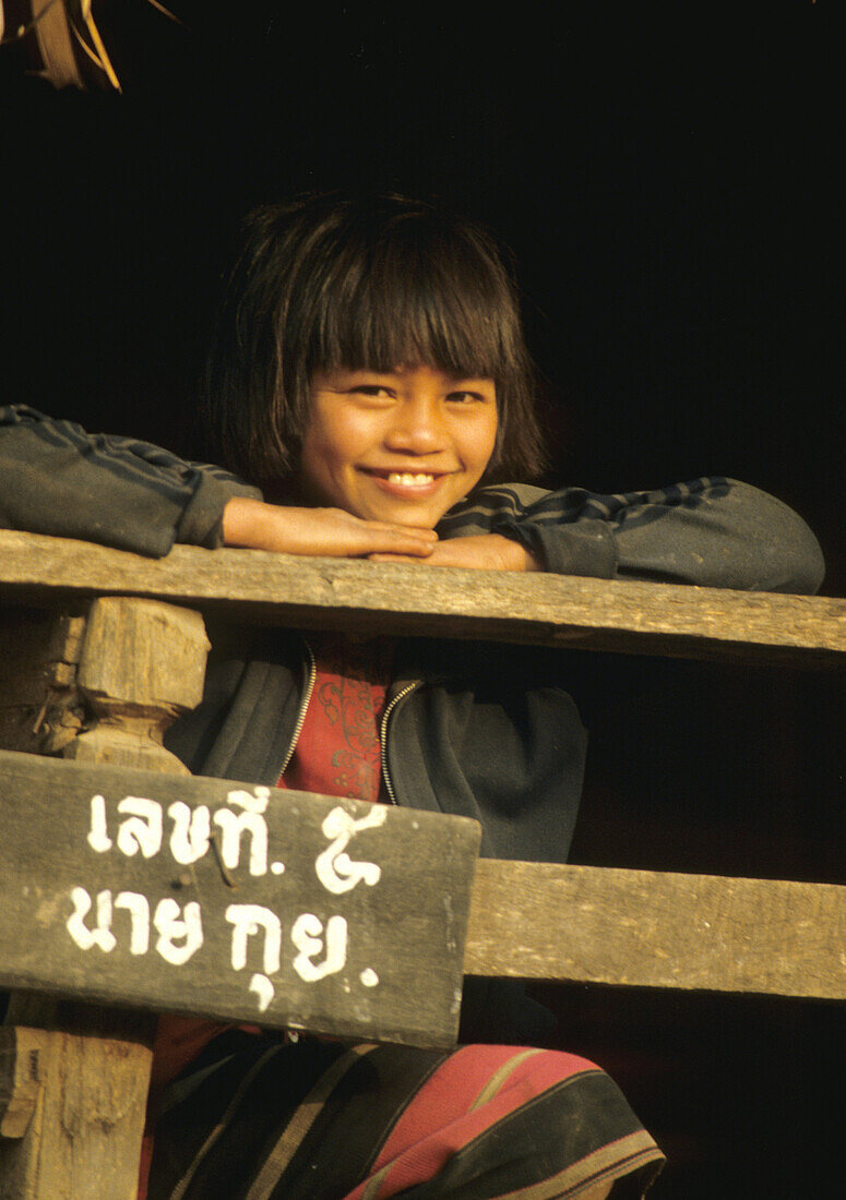 Girl in a Karen village near Chiang Mai, North Thailand, Thailand