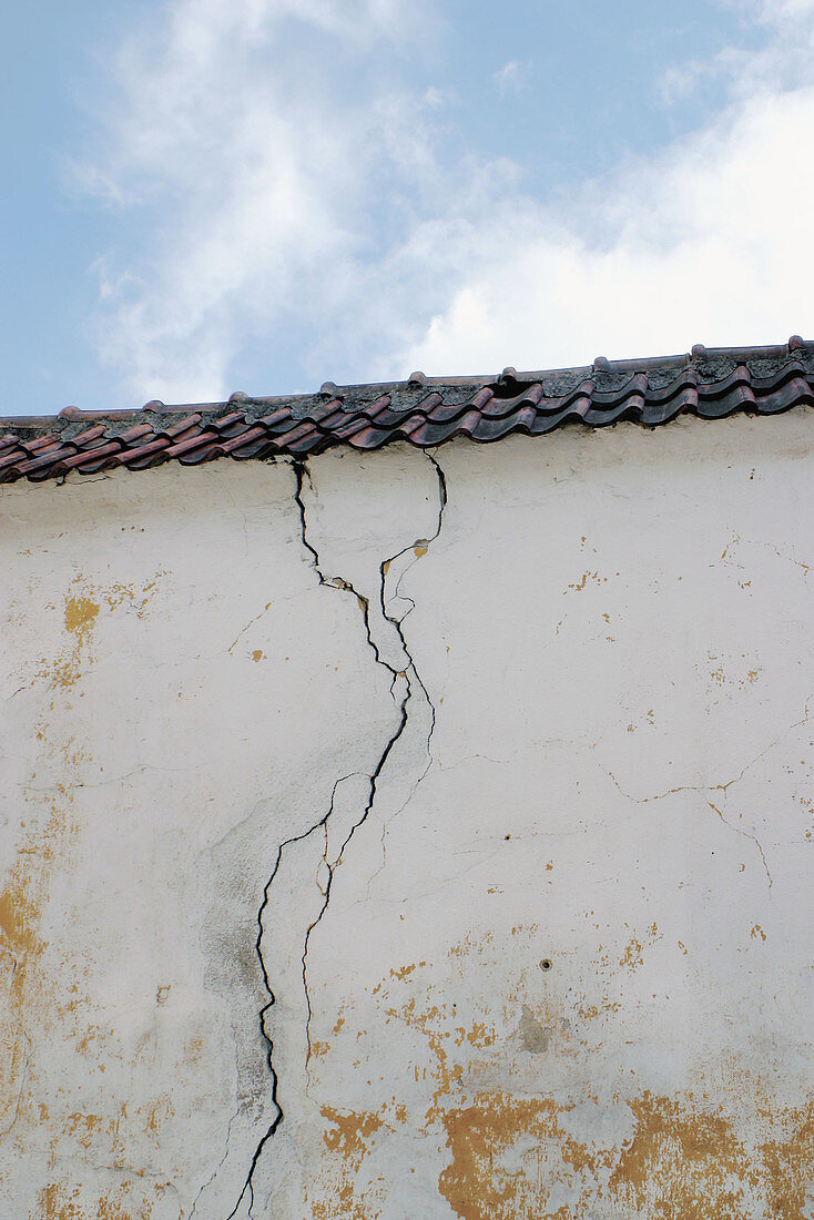 Crack on house wall. Tallinn. Estonia