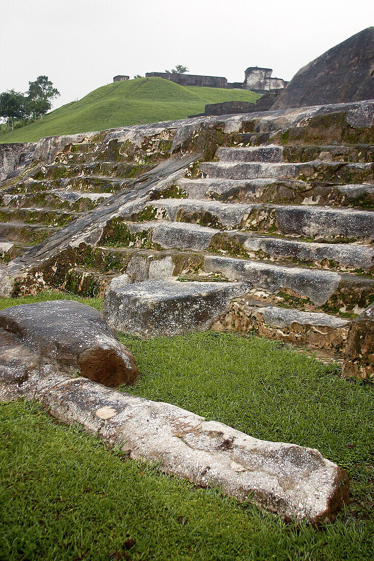 Ruins of Pre-Columbian Maya site, Comalcalco. Tabasco, Mexico