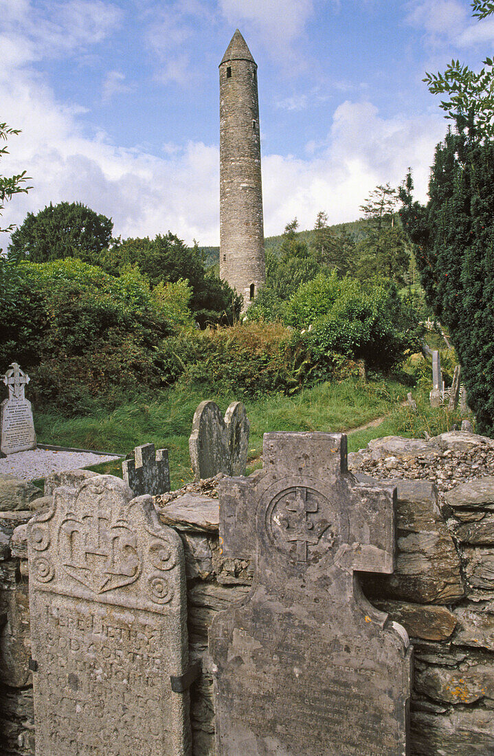 St. Kevin church and tower. Glendalough, Co. Wicklow, Ireland