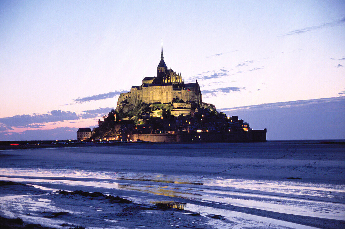 Mont St. Michel at sunset. Normandy, France