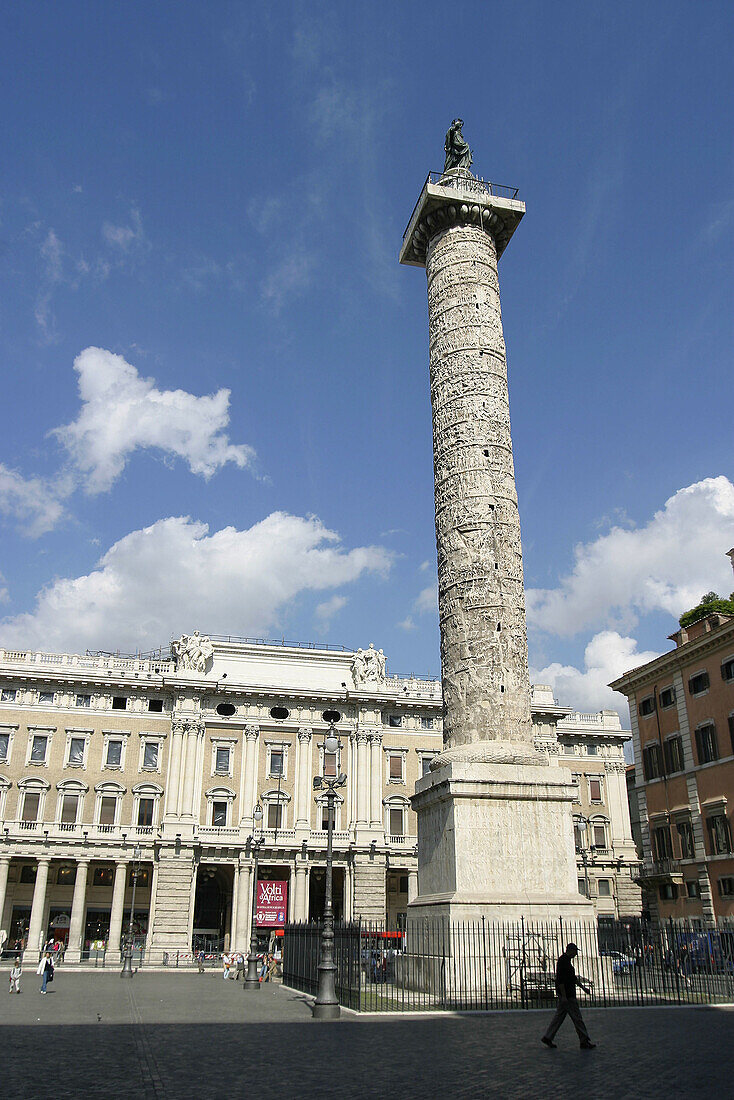 Marco Aurelios Column in Piazza Colonna. Rome. Italy