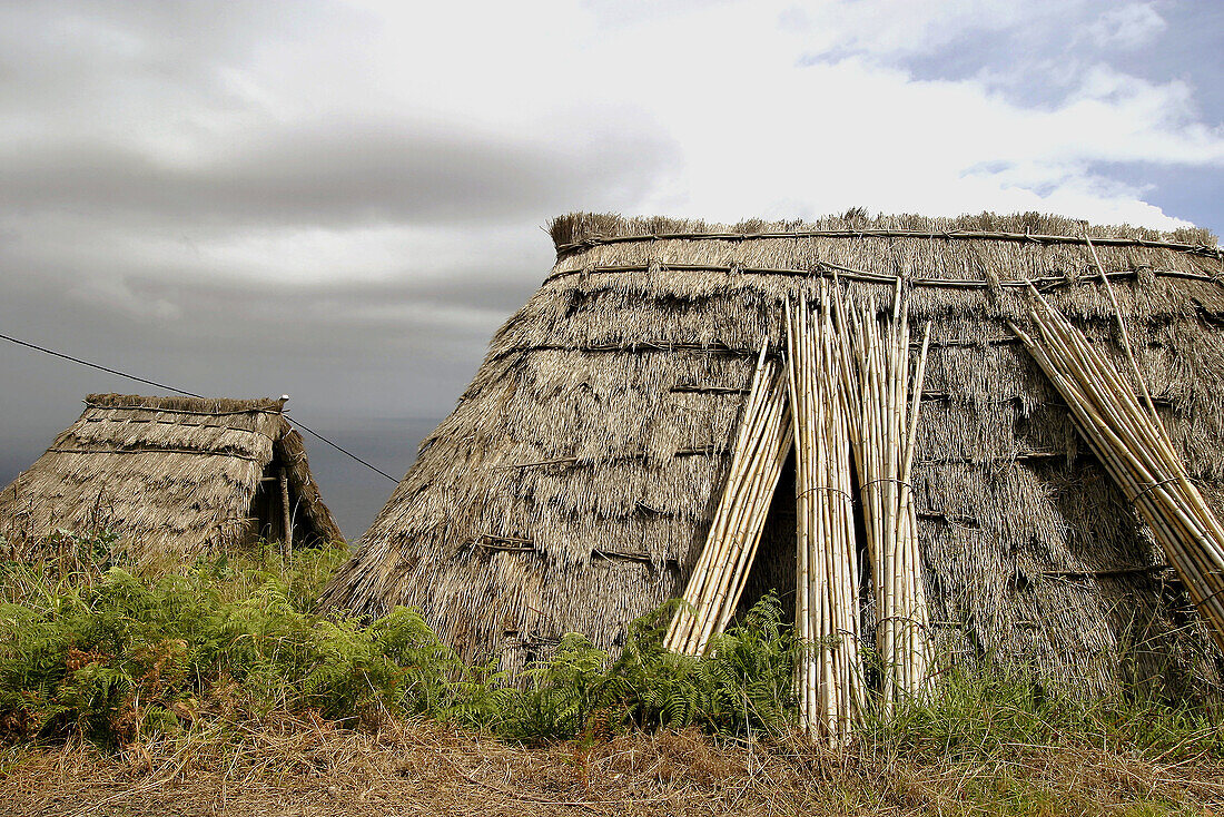 Palheiros (typical straw roof houses). Santana. Madeira. Portugal.