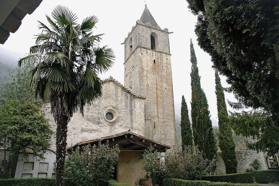 Sant Martí de Llémena parish church. Girona province. Catalonia. Spain.