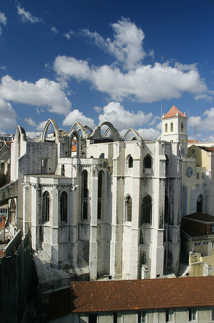 Church do Carmo ruins (demoslished by the 1755 earthquake). Bairro Alto. Lisbon. Portugal