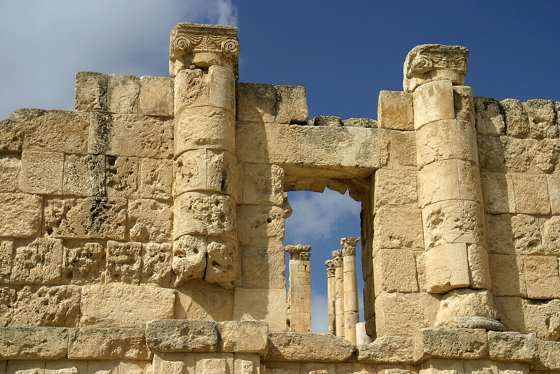 City walls, archaeological site of Jerash. Jordan