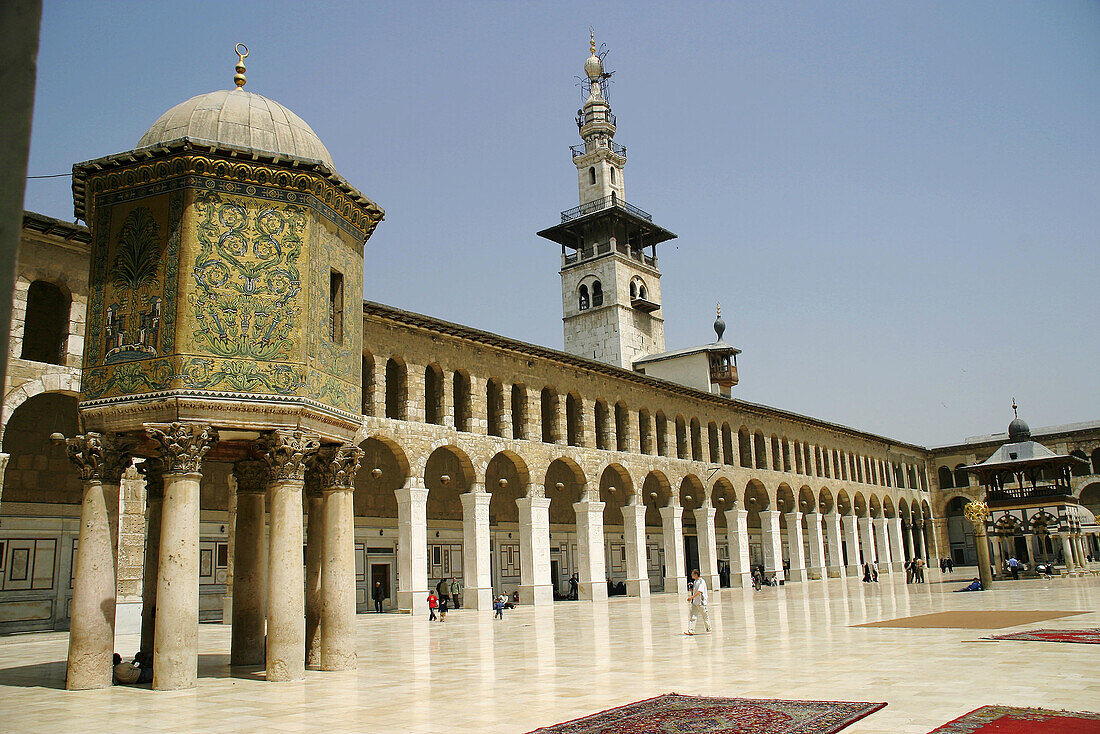 The Umayyad Mosque built 705-715 by caliph Al-Walid I, Damascus. Syria
