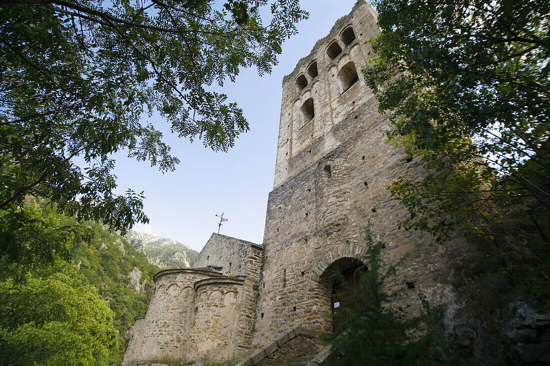 Saint-Martin-du-Canigou monastery. Pyrénées-Orientales, Languedoc-Roussillon, France