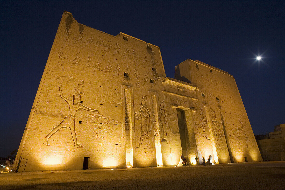 Temple of Horus at night. Edfu. Egypt.