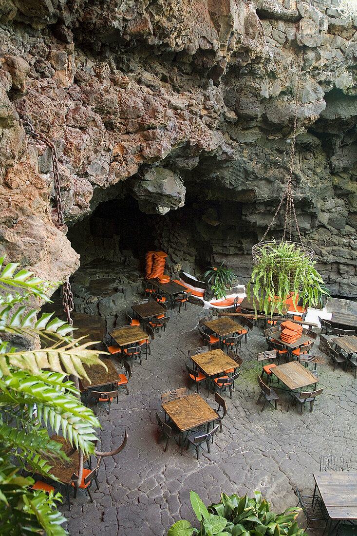 Restaurant in Jameos del Agua. Costa Teguise, Lanzarote. Canary Islands, Spain