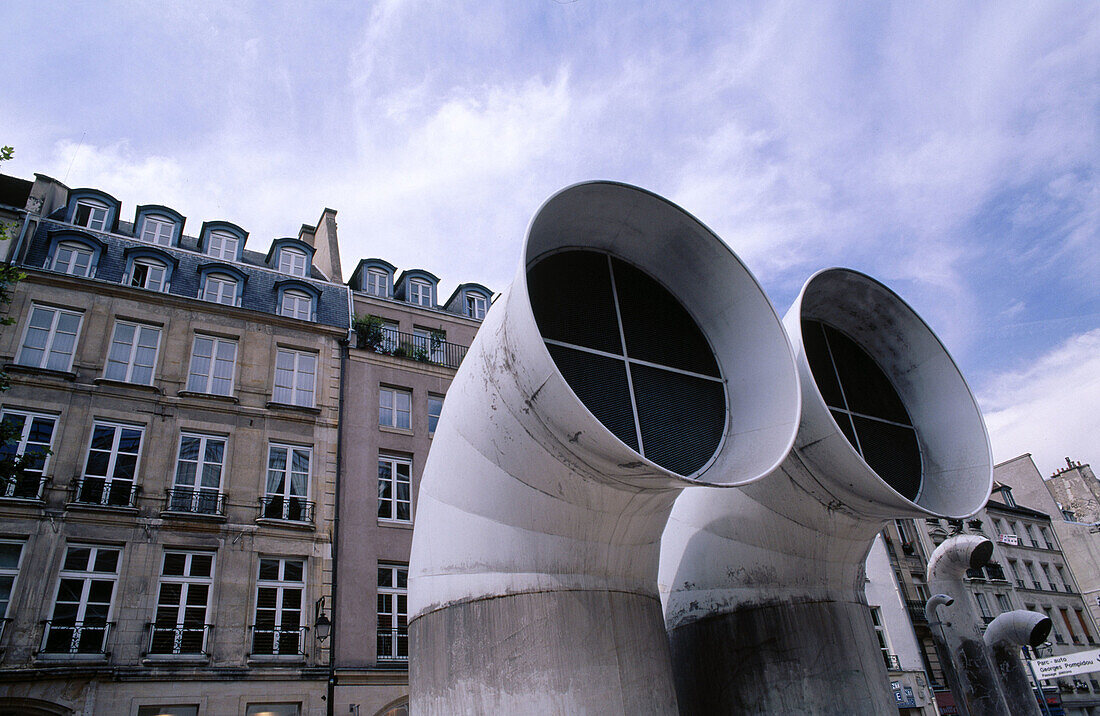 Ventilation shafts. Centre Georges Pompidou. Paris. France