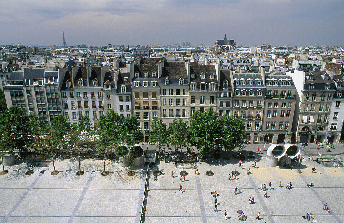 View of Paris. Centre Georges Pompidou. Les Halles. Paris. France