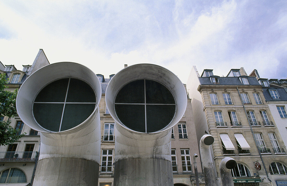 Ventilation shafts. Centre Georges Pompidou. Paris. France