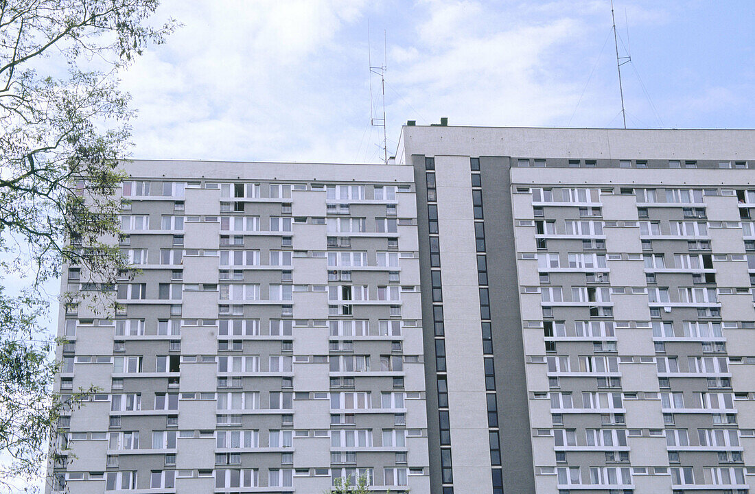 Post-War apartment buildings. Central Warsaw. Warsaw. Poland