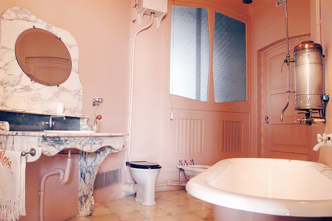 Bathroom. La Pedrera (Casa Mila). Barcelona. Catalonia. Spain