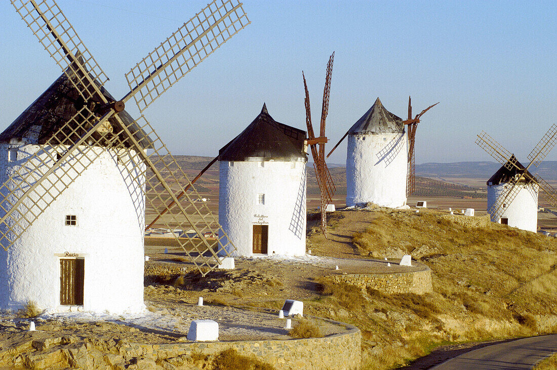 Windmills. Consuegra. Toledo province. Castilla-La Mancha. Spain