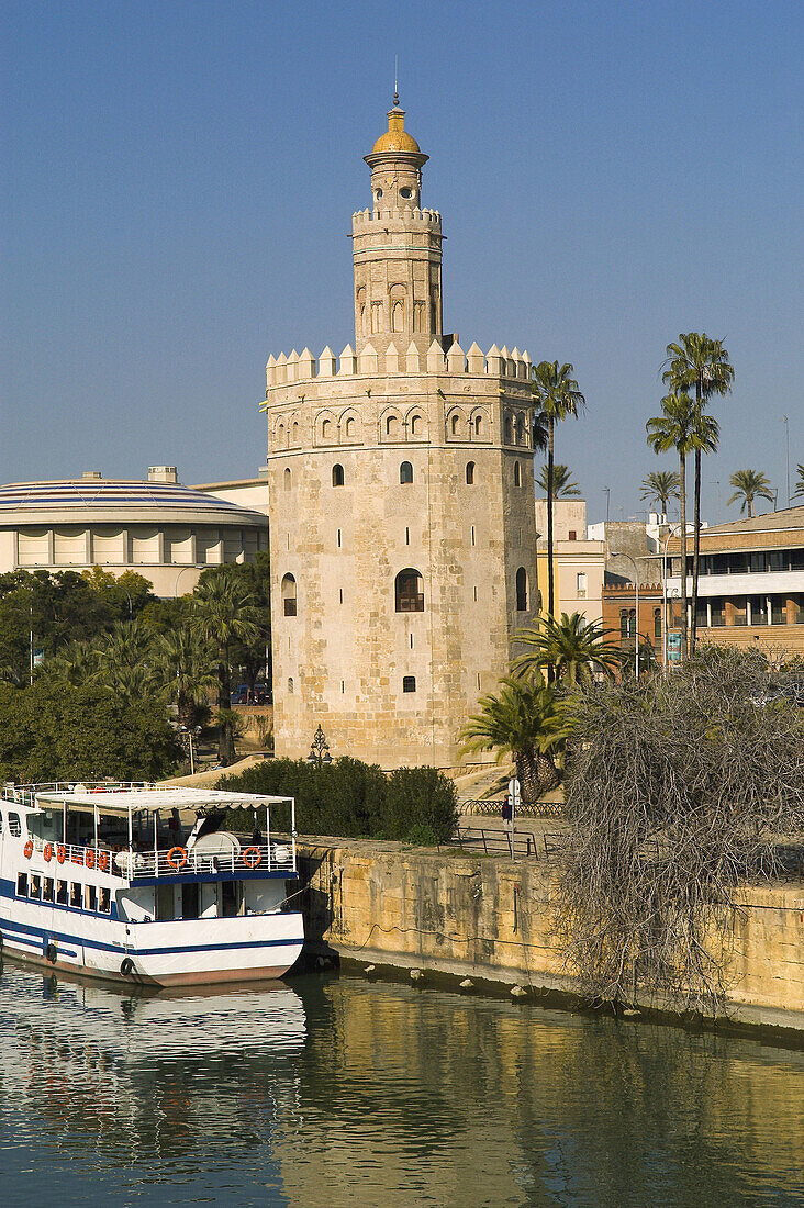 Torre del Oro and Guadalquivir river. Sevilla. Andalucia. Spain.