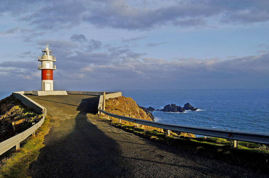 Ortegal lighthouse in Ortegal cape. Costa da Morte. Concello de Cariño. La Coruña province. Galicia. Spain.