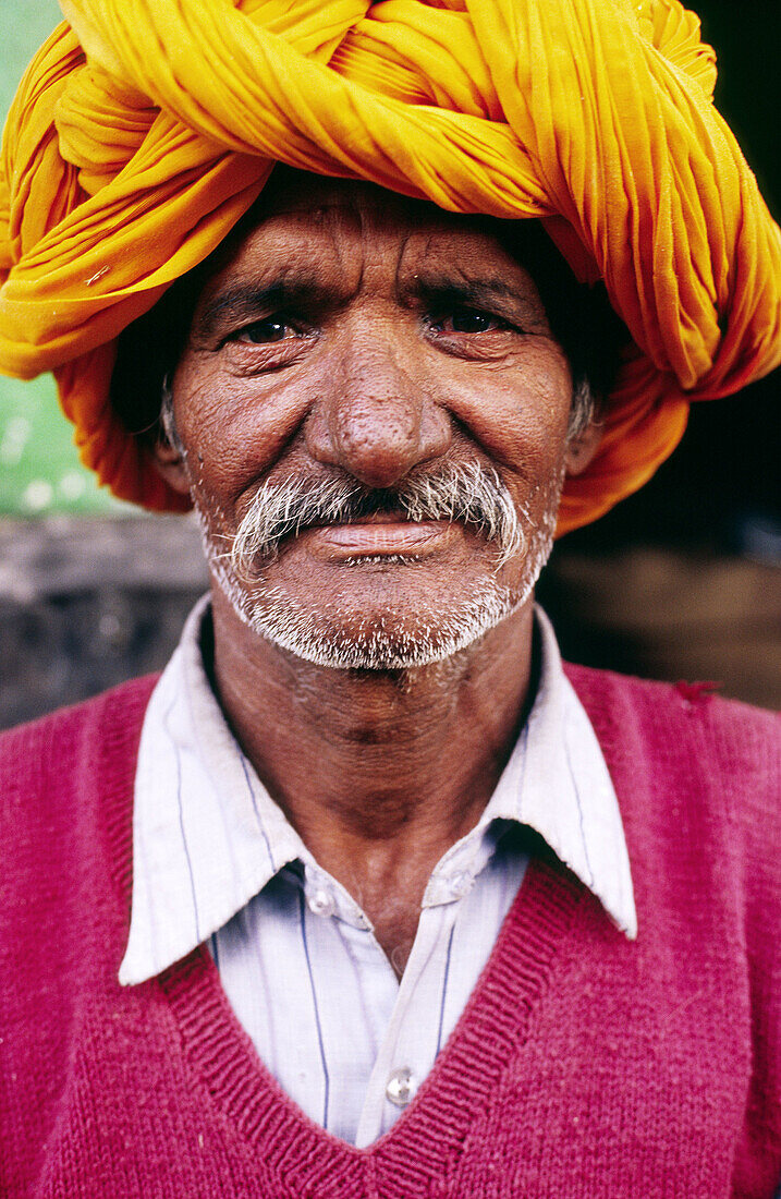 Portrait of an older aged Indian male