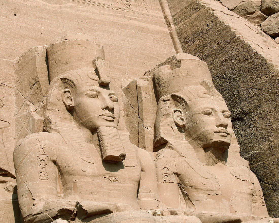 Statue detail of Ramses II at Abu Simbel, Egypt